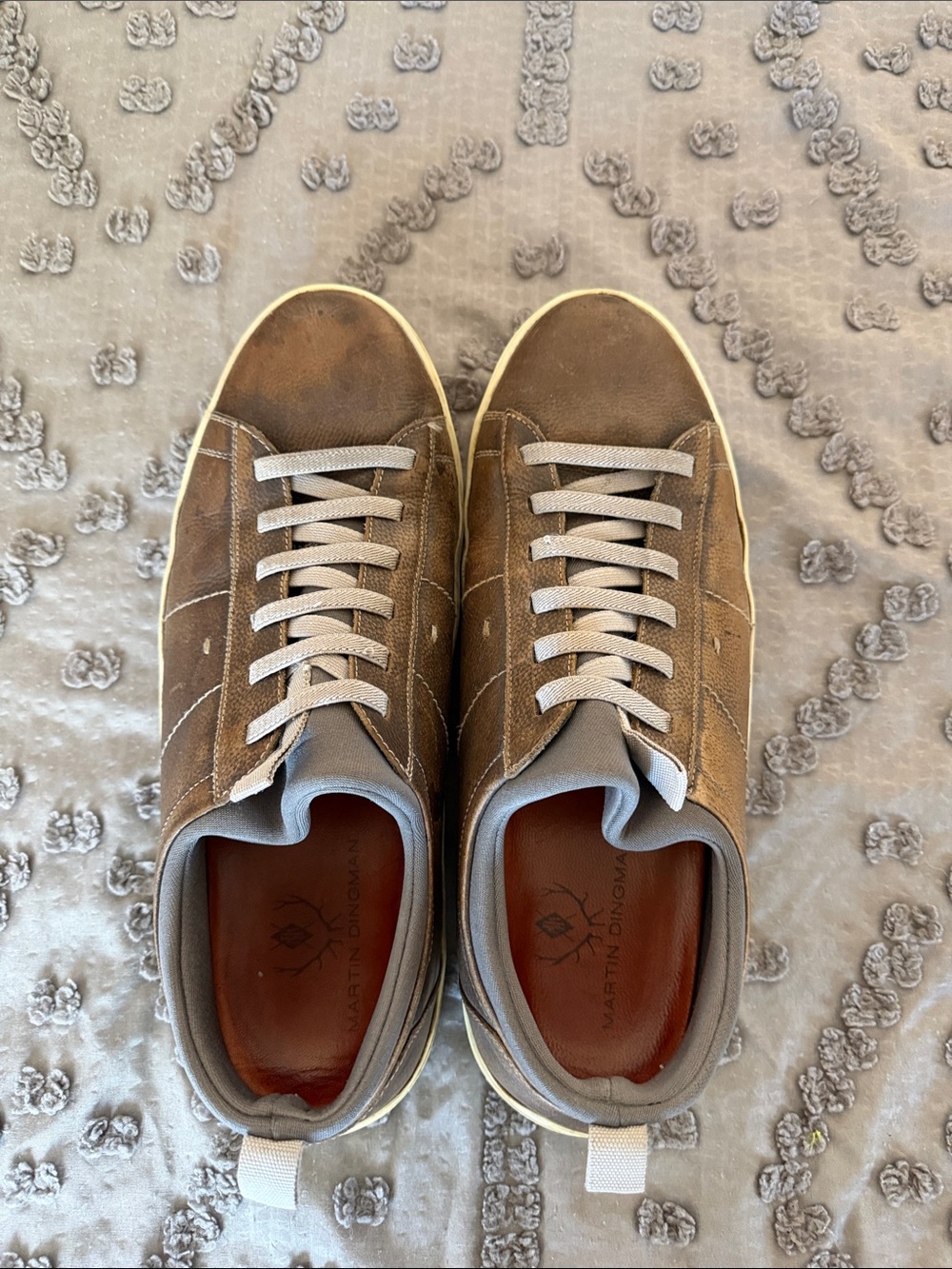 Martin Dingman Taupe Suede Low-Top Sneakers